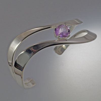 Sterling Silver Bracelet with 12x10mm stone (shown here in Lilac Amethyst see options to choose stone)