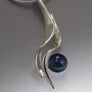 Sterling Silver Pendant with 8mm Pearl (shown in White and Black, see options to choose pearl color)