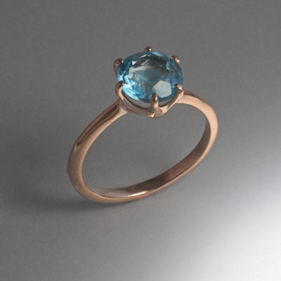 Rose Gold Ring with 8mm stone (Shown in Sky Blue Topaz see options to choose stone)