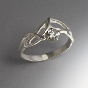 Sterling Silver Ring with White Sapphire