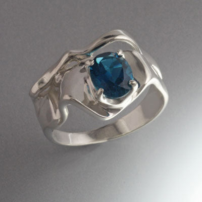 Sterling Silver Ring with 8x6mm stone (Shown in London Blue Topaz see options to choose stone)