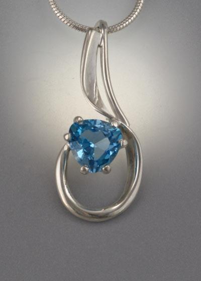 Sterling Silver Pendant with 8x8x8mm stone (shown here in Swiss Blue Topaz see options to choose stone)