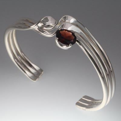 Sterling Silver Bracelet with 10x8mm stone (shown here in Garnet see options to choose stone)