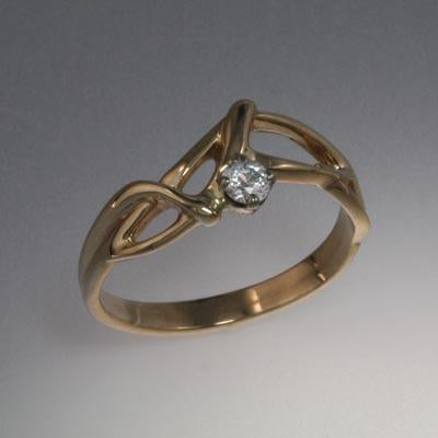 14K Gold Ring with White Sapphire