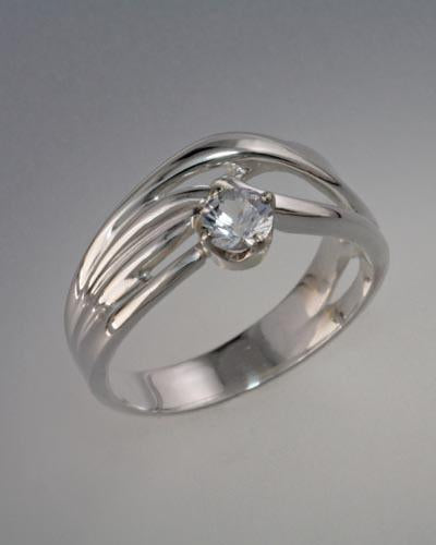 Sterling Silver Ring with White Sapphire