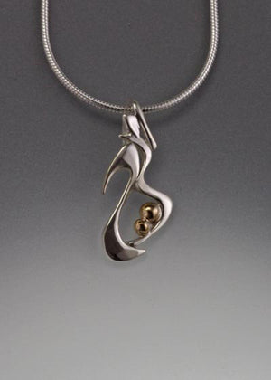 14K Gold and Sterling Silver Pendant
